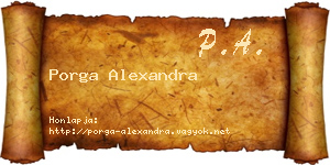 Porga Alexandra névjegykártya